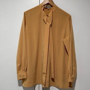 Aquascutum London Vintage Long Sleeve Tie Neck Blouse